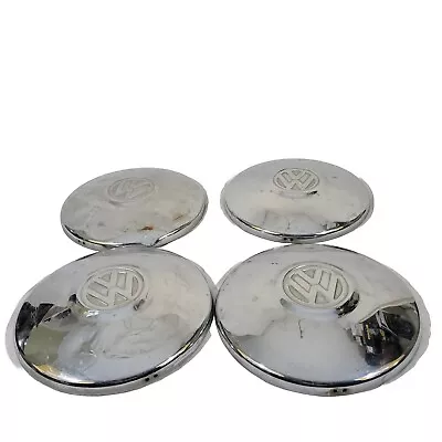 Vintage Original Volkswagen VW Chrome Hub Caps 10 Inch Scratched Set Of 4 • $39.04