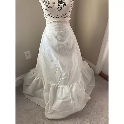 VTG 1950s Sydney Bush Ivory Long High Waist Bridal FULL Petticoat Crinoline Slip • $34.95
