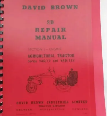 £12.99 • Buy David Brown Tractor 2D Manual Section 1, Engine