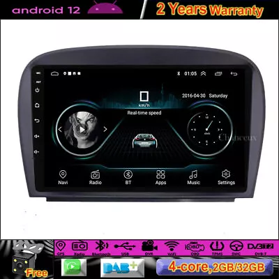 9 Android 12 Car Radio Stereo GPS SAT Navi Carplay For Mercedes SL350 SL500 SL55 • $214.32