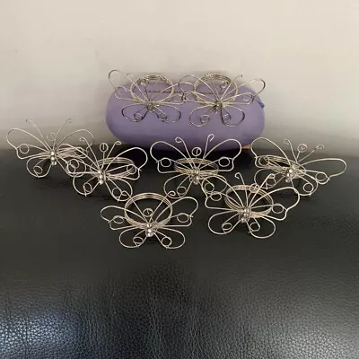 £9.99 • Buy Set Of 8 Butterfly Napkin Rings. Silver-coloured Metal. Great Table Feature