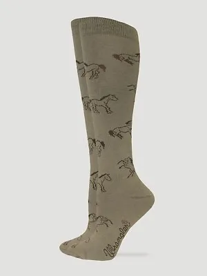 Wrangler Western Horse Riding Cowgirl Tall Boot Crew Socks 2pr Shoe Size 6-9 • $14.99