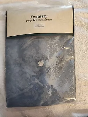 DYNASTY Jacquard TABLECLOTH Blue 60  X 84  Cotton & Polyester Unopened  • $6.95