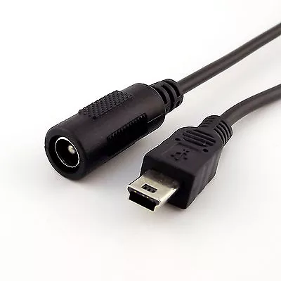 DC Power Mini USB 5 Pin To 5.5mm X 2.1mm Female Jack Adapter Charging Cable 15cm • $1.59