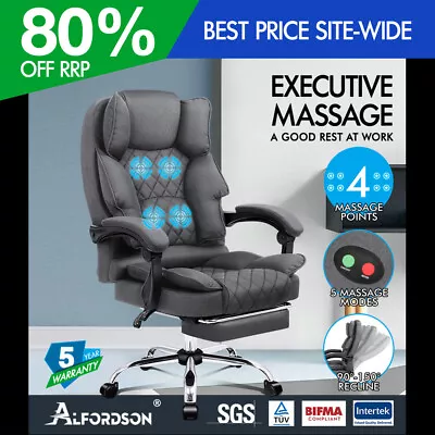 ALFORDSON Massage Office Chair Fabric Executive Recliner Gaming Computer Seat • $165.95