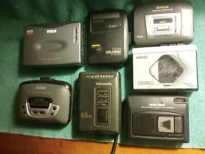 Vintage Sony Walkman Aiwa Panasonic Rca Lot Of 7 Parts Or Repair Untested • $39.99