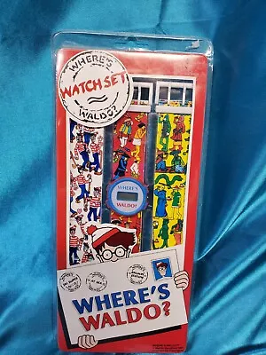 NIB Vintage Retro Where’s Waldo? Watch Set Martin Handford Extra Bands Gift Set • $10