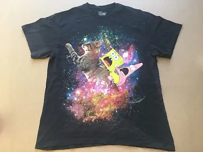 Spongebob Squarepants Patrick Star Fish Cat Meme Funny Shirt Pre-owned • $30