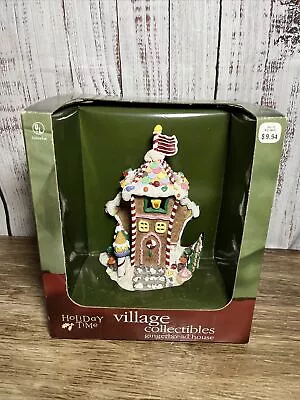 Holiday Time Village Collectibles Gingerbread House “Colors Candy Shop” Light Up • $39.95