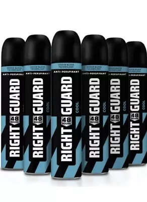 6 X 250ml Right Guard Mens Deodorant Defence Cool 48H Anti-Perspirant • £16.30