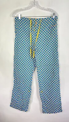 $13.56 • Buy Vera Bradley Womens Pajama Pants Floral Print Blue Yellow Drawstring Size S     