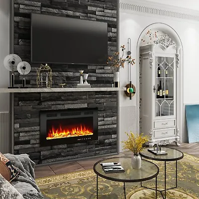 30  Electric Fireplace Wall Mounted Linear Fireplace Heater W/Remote Control • $167.39