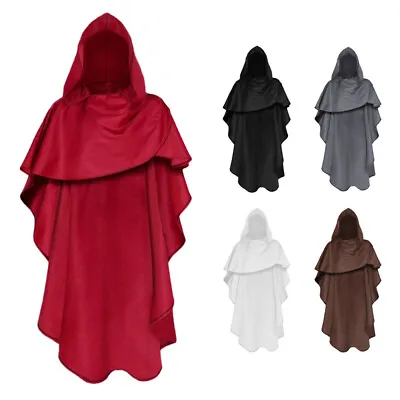 Medieval Templar Knight Hooded Cloak Crusader Surcoat Halloween Cosplay Costume • $24.74