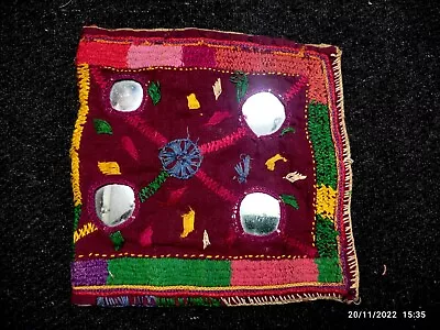 Vintage Banjara Gujarati Rabari Kuchi Ethnic Handmade Embroidered Mirror Pouch 9 • $30