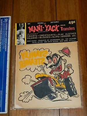 1963 Mani-yack Iron-on Transfer - Stanley Steamer - Nos Nutty Mad Rat Fink • $24.99