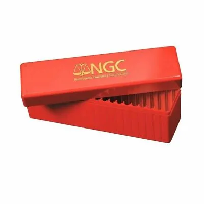 NGC Official Red Plastic Slab Coin Box Hold 20 Certified Graded Coins Storage • $18.28