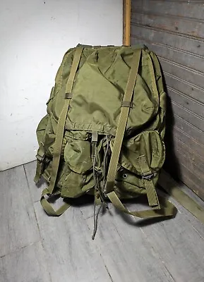 Vintage US Army Military Green Nylon Field Pack Backpack With Metal Frame • $135