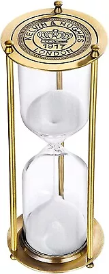 Brass Hourglass Sand Timer 60 MinuteVintage Engraving Sand ClockLarge Reloj De • $49.88