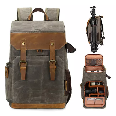 Camera Backpack Bag Travel Waterproof Lens Case Rucksack For DSLR SLR CanonSony • £34.63