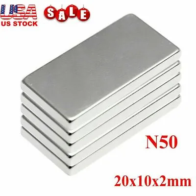 1-50X 20x10x2mm N52 Neodymium Rare Earth Block Magnet Super Strong Magnets Lot • $4.49