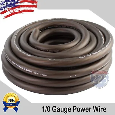 25Ft True 1/0 0 AWG Gauge Power Positive Wire Strand Cable 25' BLACK HI-Quality • $32.50