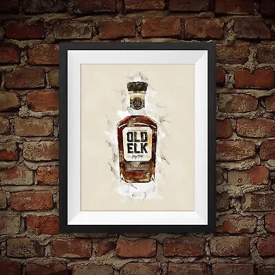 Old Elk - Cigar Cut Straight Bourbon Whiskey - Original Wall Art Decor  • $39