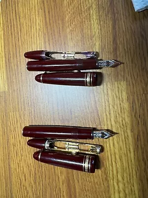 2 Beautiful Montblanc Meisterstuck 4810 Rare Burgundy Fountain Pens 14k Gold • $455