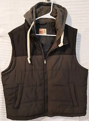 Ruff Hewn Men's XL Gray/Black Vest With Hoodie. Full Zip Up. • $23.99
