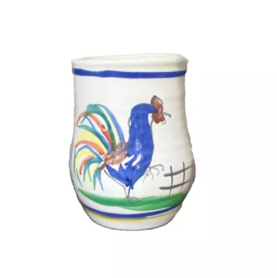 B Stebner Vintage Rooster  Quimper Style'95 Suffield Art Pottery Ohio Coffee Mug • $42