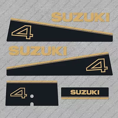 Suzuki DT4 4 HP Two Stroke Outboard Engine Decals Sticker Set Reproduction Gold • $44.99