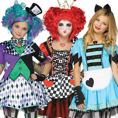 £14.99 • Buy Dark Alice In Wonderland Girls Fancy Dress Halloween Fairytale Kids Teen Costume