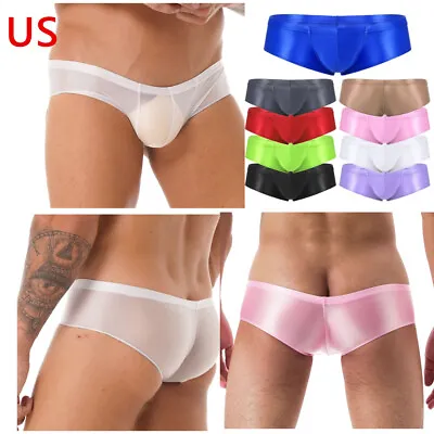 US Mens Low Rise Swimwear Elastic Waistband Stretch Breifs Solid Color Underwear • $8.24