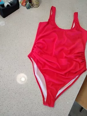 Bnwt Boohoo Size 10 Maternity Swimsuit Red Scoop Back • £2.99