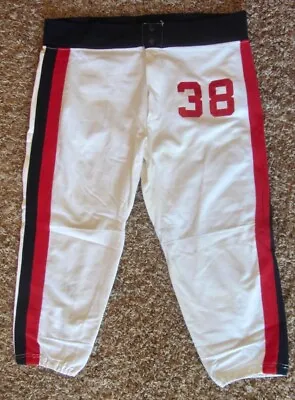 Vintage 1970s UNIVERSITY COLLEGE #38 Baseball Pants Large White Red & Blue Trim • $24.95