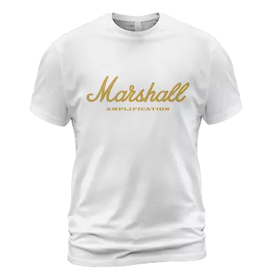 Marshall Amplification Gold Logo T-Shirt Made In USA Size S To 5XL • $21.99