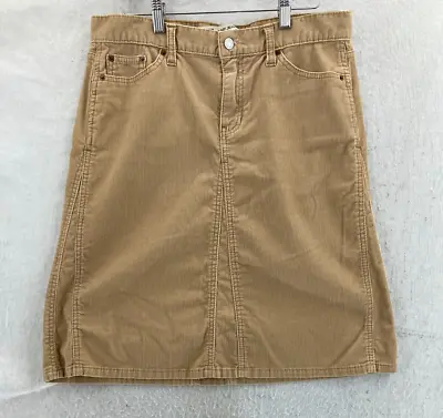 GAP Jeans Skirt  Womens 10 Mini Stretch Corduroy Brown A-Line Stretch • $13.29