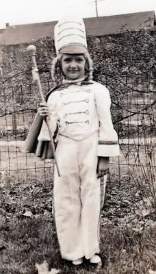 1942 Vintage Photo Snapshot Adorable Majorette Child Girl Estate Sale Photo Find • $8.53