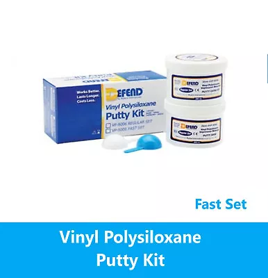 Vinyl Polysiloxane Putty Kit Fast Set. 2x300 ML Jars + 2 Scoops Defend #VP-8008 • $79.98