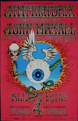 $2250 • Buy JIMI HENDRIX BG 105-2 FILLMORE Concert Poster 1968 RICK GRIFFIN BILL GRAHAM