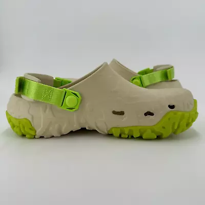 Crocs All Terrain Atlas Clogs Slip-on Shoes Sz 9 Men's Bone/Limeade Green NWT • $45