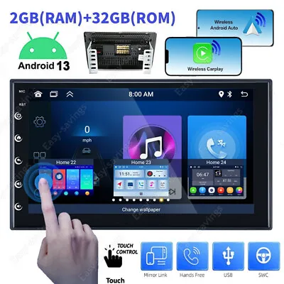 7  Wireless Apple CarPlay Android 13 32GB Auto Touch Screen Car Radio Stereo BT • $64.85