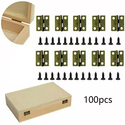 100*Small Box Hinges Granmp Jewelry Box Hinges Retro Butt Hinges Small Hinge New • $31.77