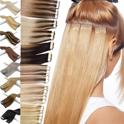 Invisible Tape Hair Extensions Tape In 100% Remy Human Hair Seamless Skin Weft • $35.25