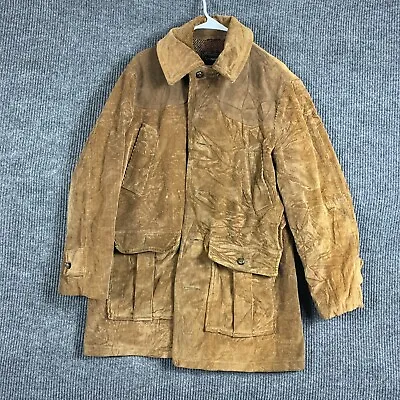 VTG JC Penney Jacket Mens 38 M Brown Corduroy Hunting Shooting Coat Wool Lined • $44.95