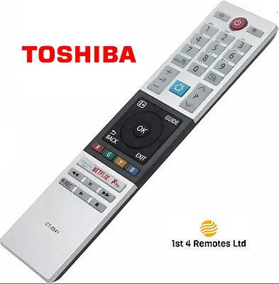 £5.99 • Buy Ct-8541 Remote Control Replacement For Toshiba Netflix + Prime Buttons Smart Tv