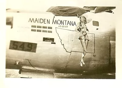 Org. Nose Art Photo: B-24 Bomber  MAIDEN MONTANA !!! • $26