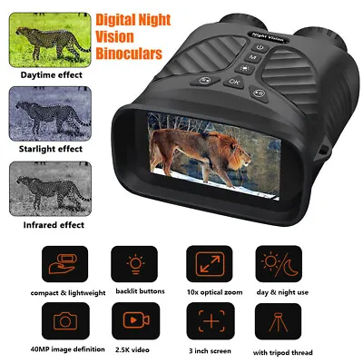 HD 3'' Digital Infrared Binoculars Scope IR Camera 8X Zoom Night Vision Goggles • £49.99