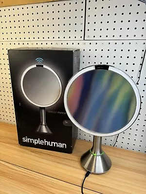 ‎Genuine Simplehuman 8” Round Sensor Mirror With 5x And 10x Magnification Silver • $145