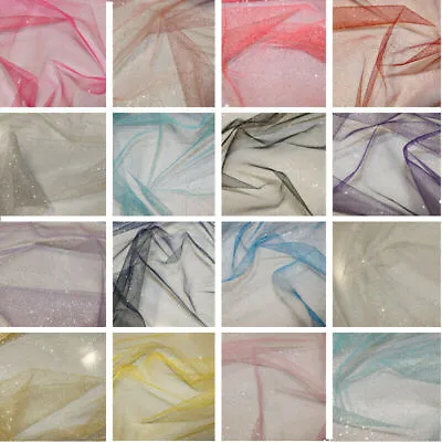 £1 • Buy Sparkly Glitter TULLE NET Fabric Dress Bridal Costumes 58”wide Stardust Sparkle