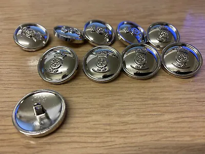 10 Chrome Military Style Metal Buttons 23mm Surplus Army • £4.99